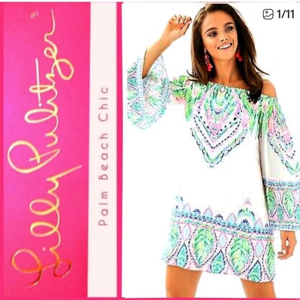Lilly Pulitzer Off-the-Shoulder Flounce Sleeves Nevie Dress - XXS